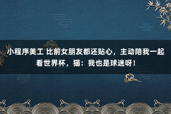 小程序美工 比前女朋友都还贴心，主动陪我一起看世界杯，猫：我也是球迷呀！